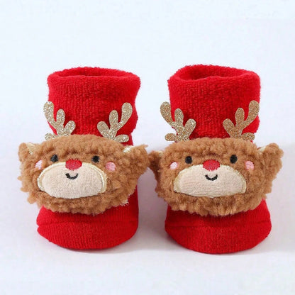 Cozy Santa Claus Baby Socks - Soft Knitted Christmas Socks for Newborns & Toddlers