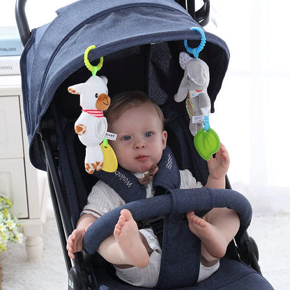 Baby Stroller Plush Toy - Hanging Rattle Mobile for Newborns 0-12 Months