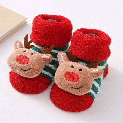 Cozy Santa Claus Baby Socks - Soft Knitted Christmas Socks for Newborns & Toddlers