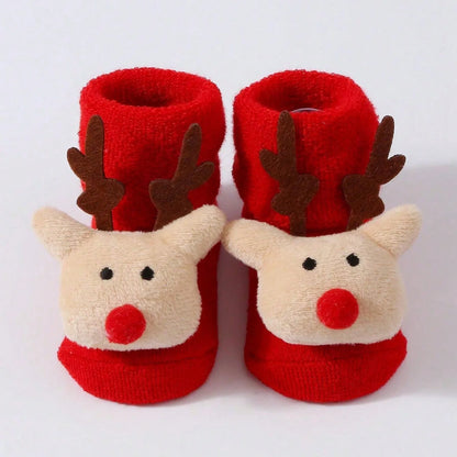 Cozy Santa Claus Baby Socks - Soft Knitted Christmas Socks for Newborns & Toddlers