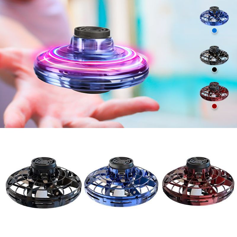 LED UFO Flying Spinner Toy - Interactive Mini Drone for Kids