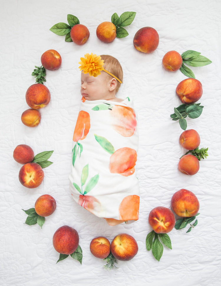 Baby Wraparound Swaddle Cloth with Rabbit Ears Hair Band - Newborn Gift Set - Free Shipping