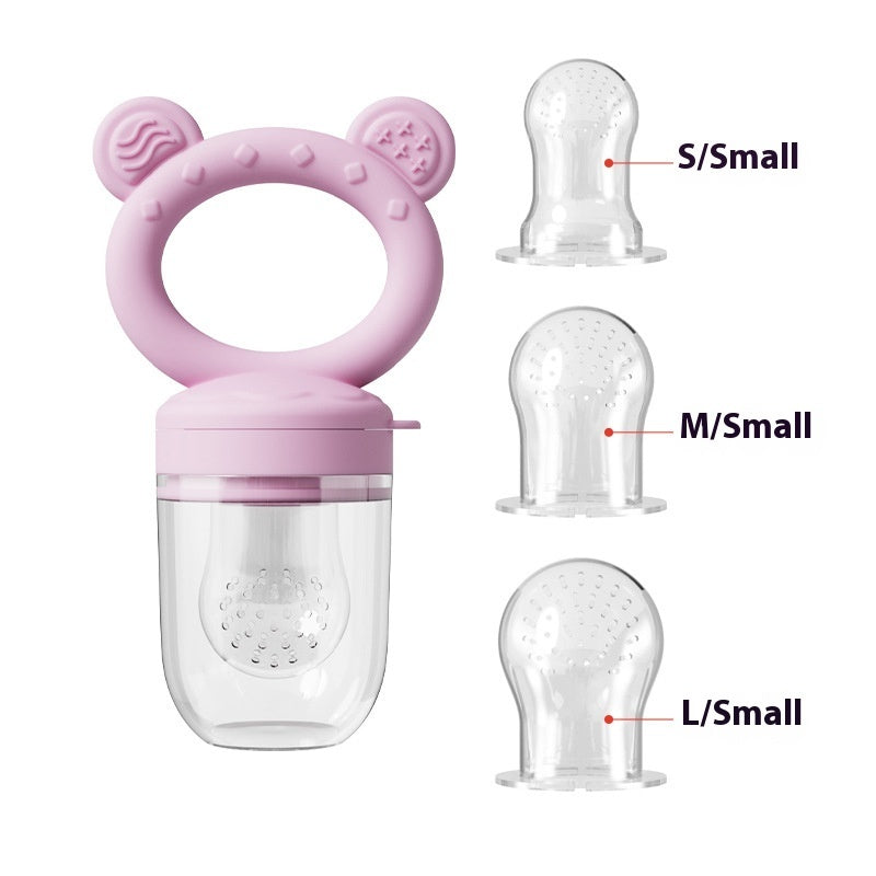 Baby Food Feeder - Safe Silicone Fruit Feeder & Teether Nipple for Solid Foods - Free Shipping