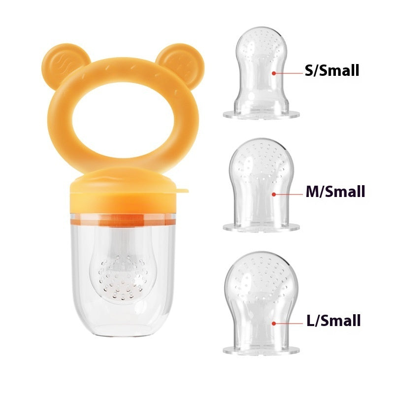 Baby Food Feeder - Safe Silicone Fruit Feeder & Teether Nipple for Solid Foods - Free Shipping