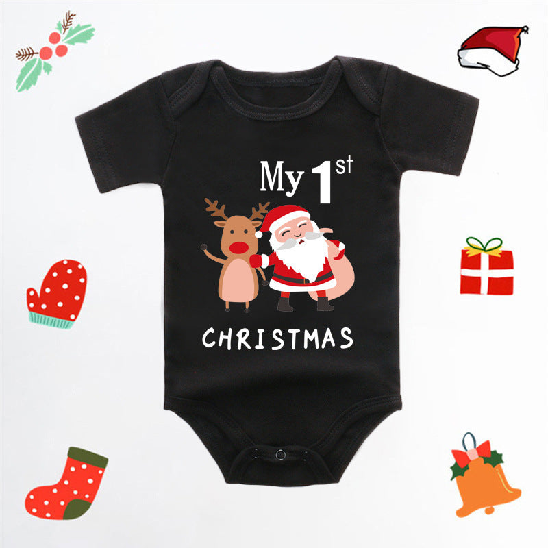 Merry Christmas Baby Romper - Adorable Red Deer Jumpsuit for Boys & Girls