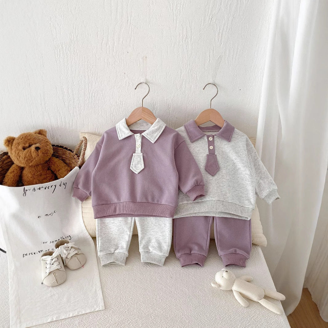 Baby Spring Outfit Set - Cute Top & Casual Pants Two-Piece Suit for Toddlers