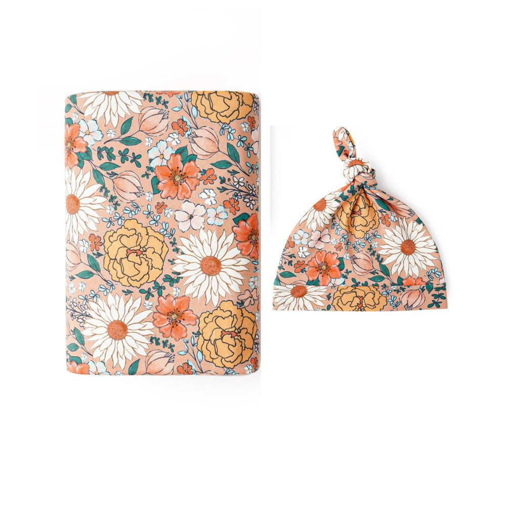 Baby Wraparound Swaddle Cloth with Rabbit Ears Hair Band - Newborn Gift Set - Free Shipping