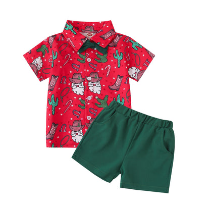 Adorable Christmas Outfit Set for Kids - Festive Holiday Shirt Suit