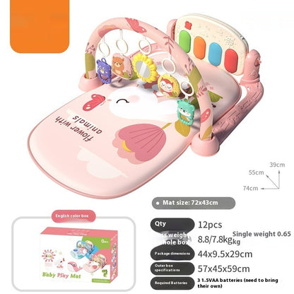 Baby Piano Play Mat - Musical Fitness Rack with Keyboard & Activity Gym for Infants