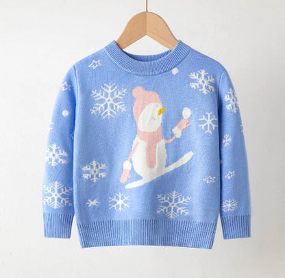 Cozy Elastic Pullover Sweater for Toddlers - Cartoon Design