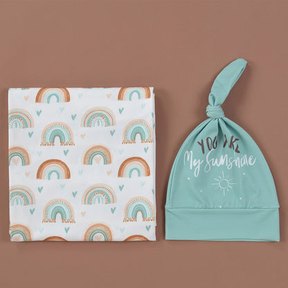 Baby Wraparound Swaddle Cloth with Rabbit Ears Hair Band - Newborn Gift Set - Free Shipping