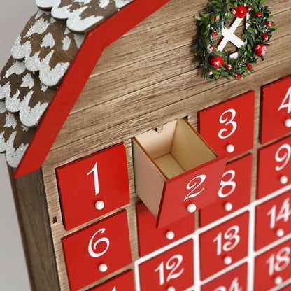 Christmas Wooden Countdown Calendar Barn American Country Ornaments