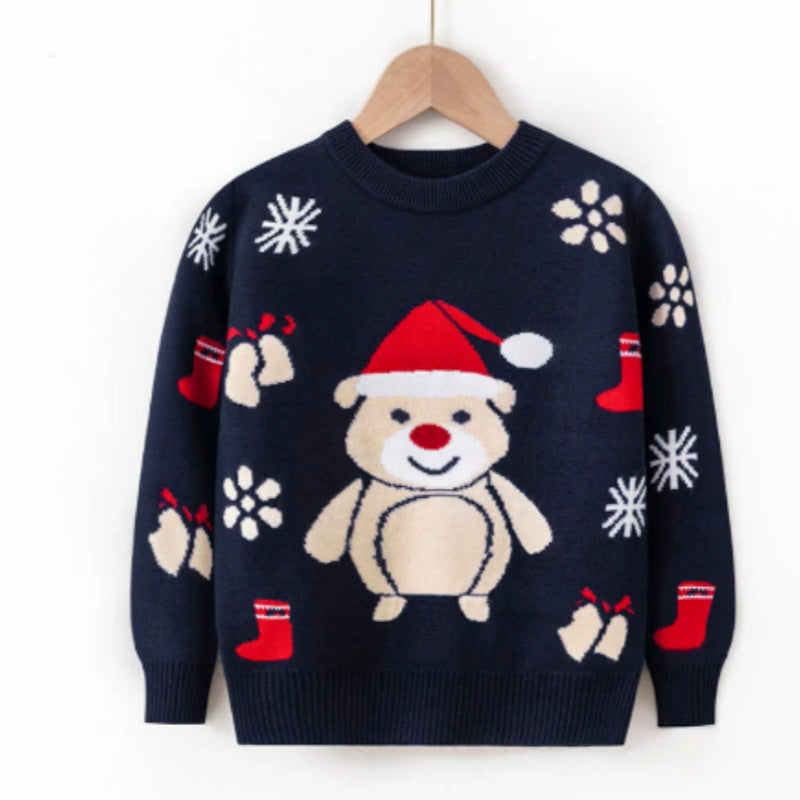 Cozy Elastic Pullover Sweater for Toddlers - Cartoon Design