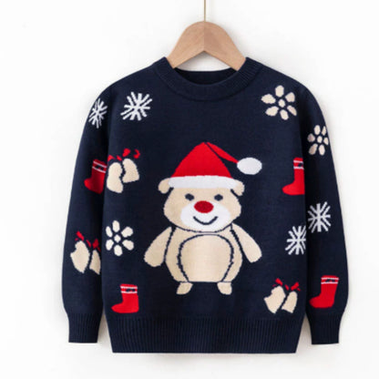 Cozy Elastic Pullover Sweater for Toddlers - Cartoon Design