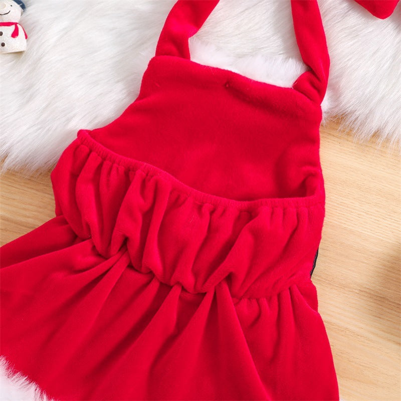 Christmas Baby Romper - Adorable Halter Spaghetti Strap Jumpsuit for Infants & Toddlers