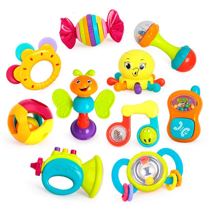 Baby Hand Grasping Rattle Toy - Sensory Development Teether for Infants