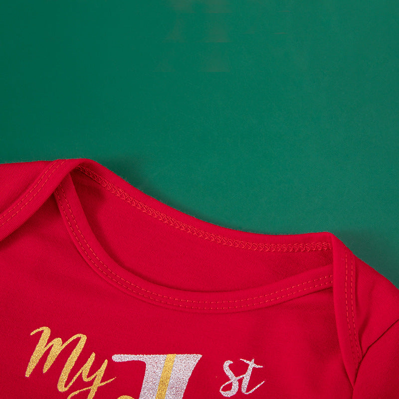 Christmas Baby Jumpsuit - Long Sleeve Holiday Romper for Autumn & Winter