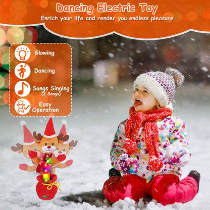Interactive Christmas Dancing Toy - Singing Penguin/Elk Plush with Recording & Lights - Free Shipping