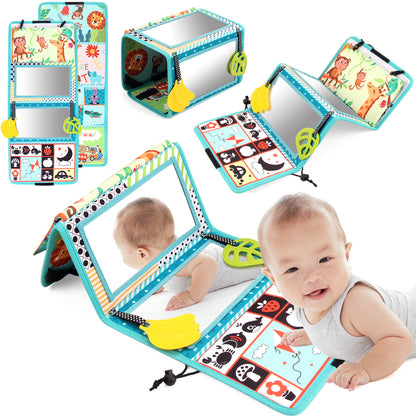 Baby Mirror Cloth Book - Four Folding Mirror Pendant Sensory Toy - Free Shipping
