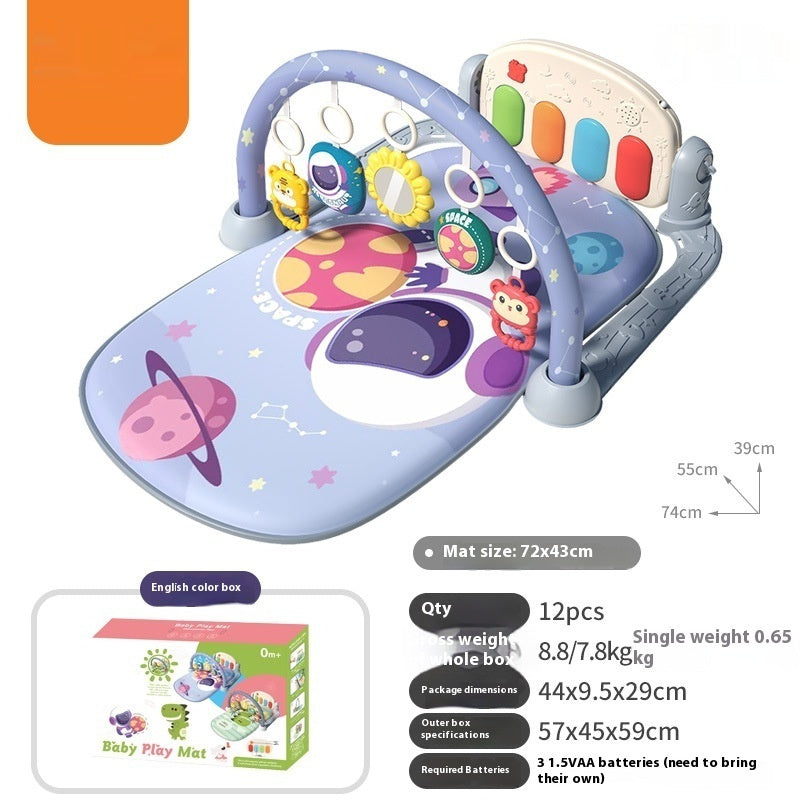 Baby Piano Play Mat - Musical Fitness Rack with Keyboard & Activity Gym for Infants