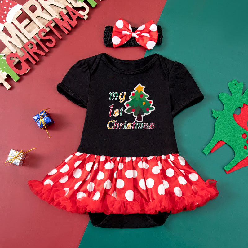 Adorable Dot Short Sleeve Baby Gown - Soft & Comfortable Sleepwear