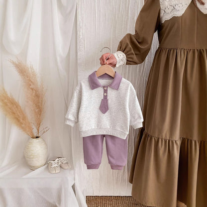 Baby Spring Outfit Set - Cute Top & Casual Pants Two-Piece Suit for Toddlers