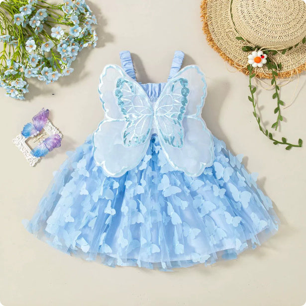 Baby Girl Butterfly Wings Princess Dress - Adorable Fairy Costume Outfit