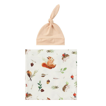 Baby Wraparound Swaddle Cloth with Rabbit Ears Hair Band - Newborn Gift Set - Free Shipping