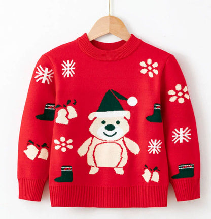 Cozy Elastic Pullover Sweater for Toddlers - Cartoon Design