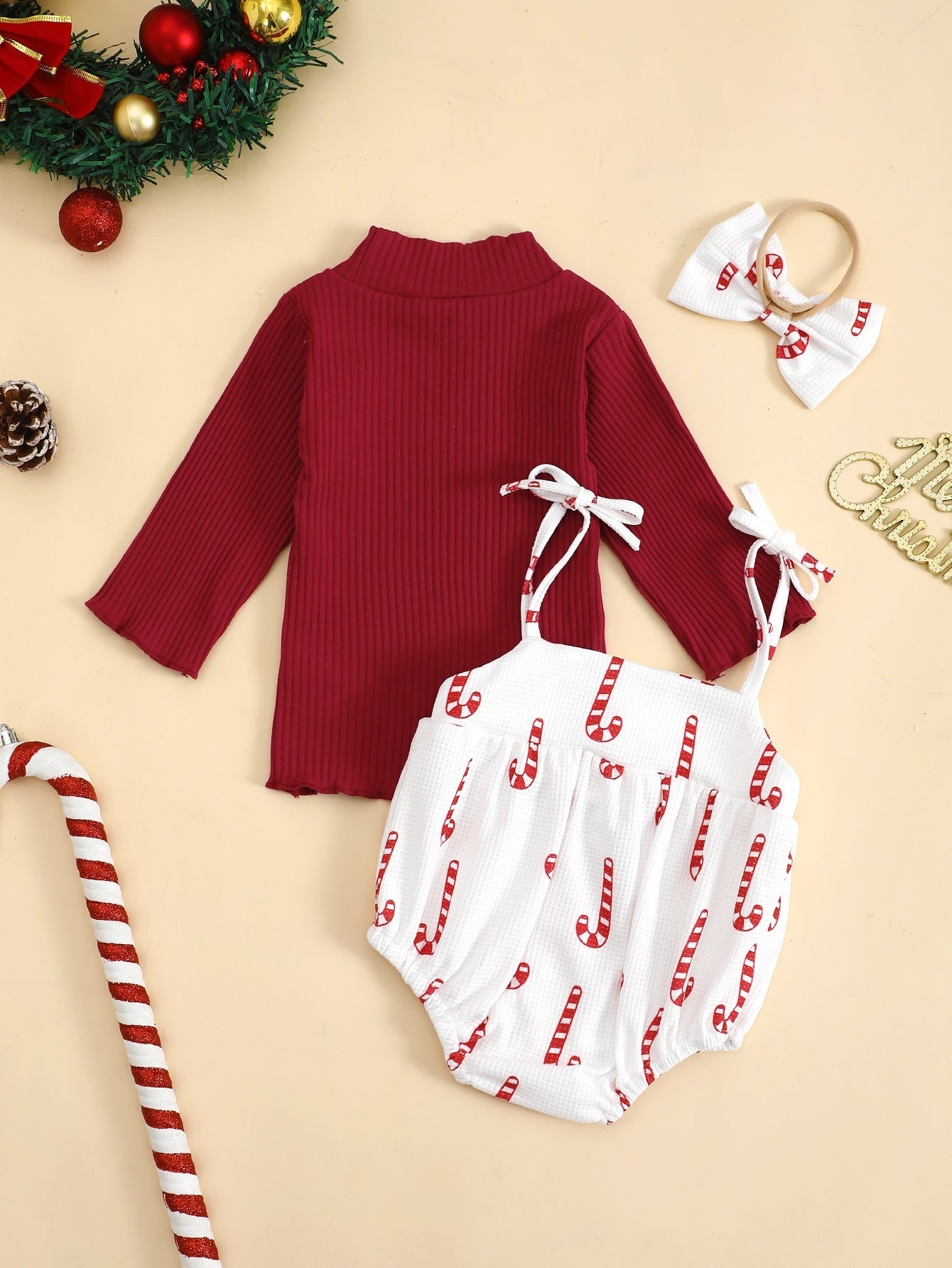 Baby Girl Christmas Suit - Long Sleeve Holiday Outfit Set