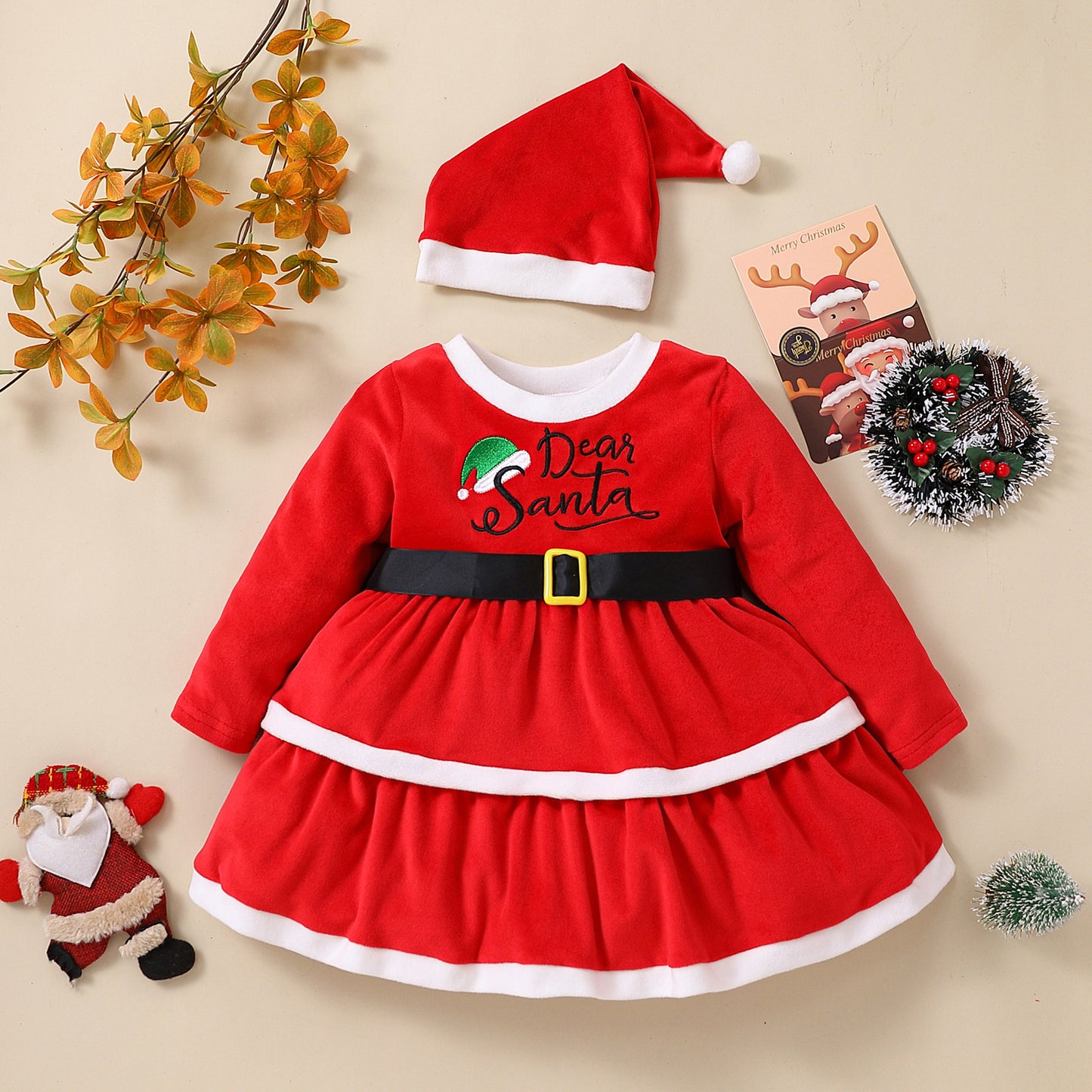 Girls Christmas Winter Outfit - Festive Holiday Dress for Ages 1-5 Years