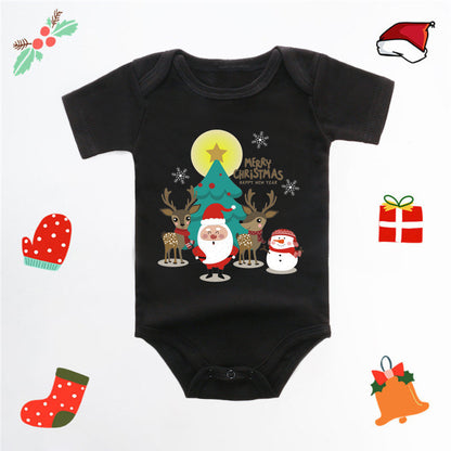 Merry Christmas Baby Romper - Adorable Red Deer Jumpsuit for Boys & Girls