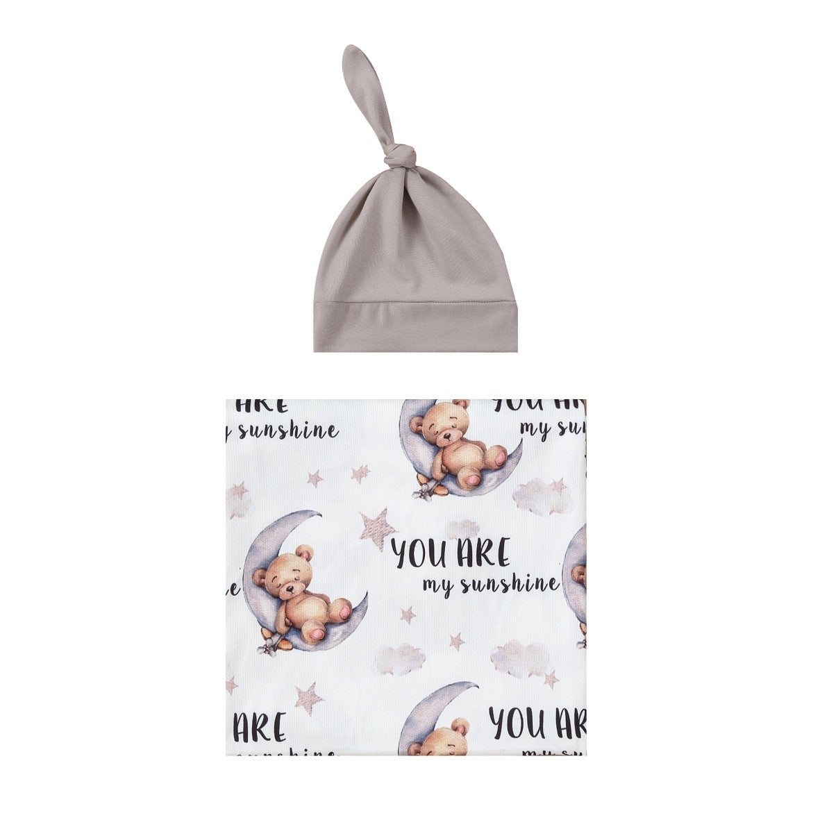 Baby Wraparound Swaddle Cloth with Rabbit Ears Hair Band - Newborn Gift Set - Free Shipping
