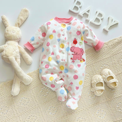 Baby Cotton Romper Long Sleeve Jumpsuit - Cute Animal Designs - Free Shipping