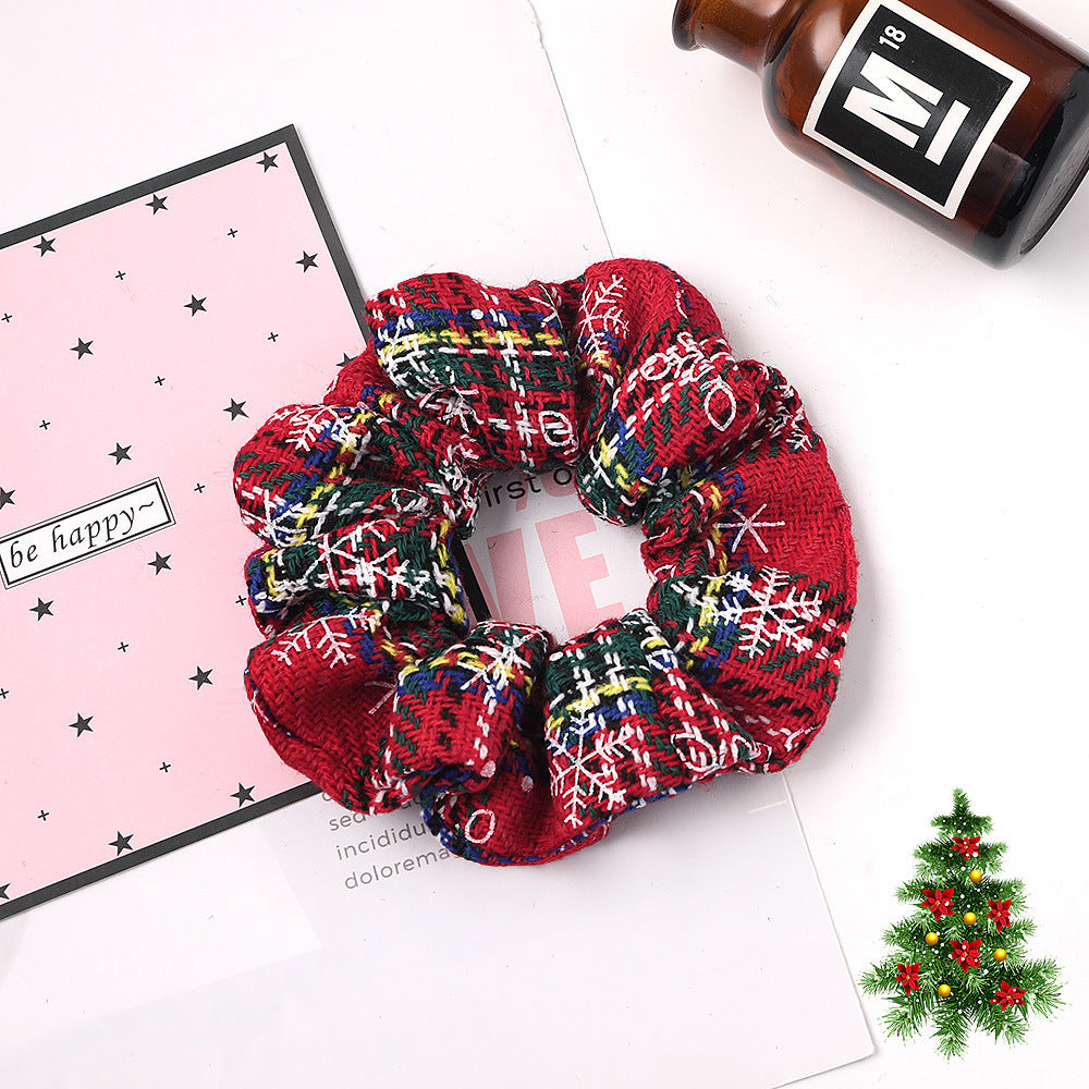 Christmas Velvet Scrunchie - Festive Hair Ring Accessory for Girls