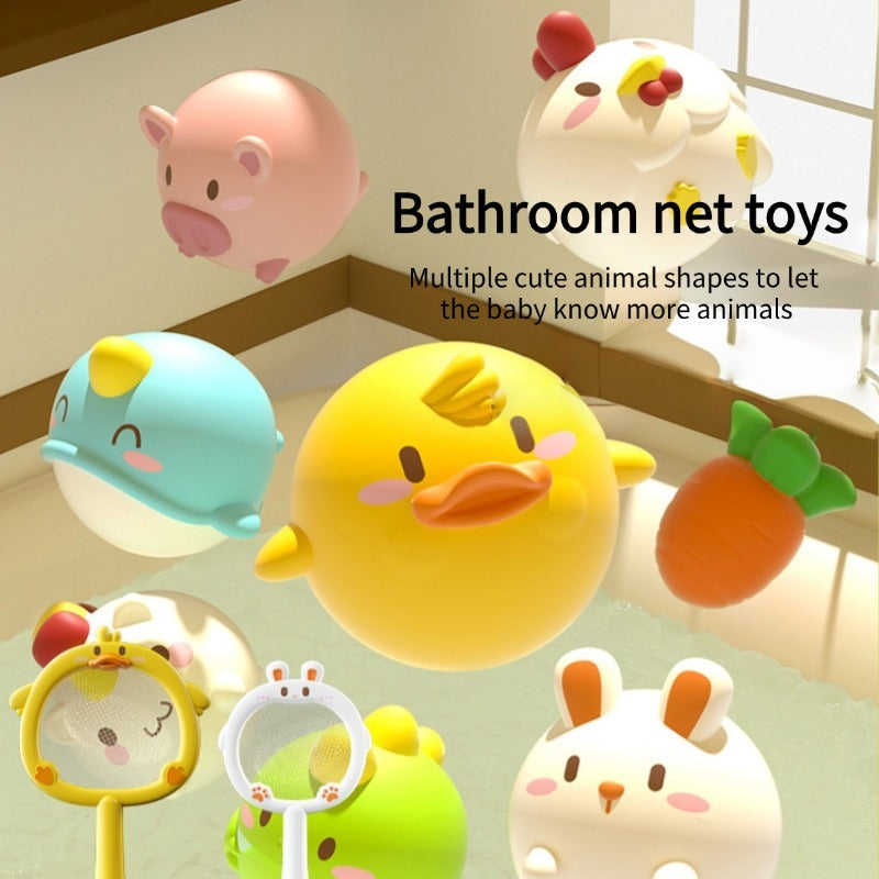 Children's Bathroom Play Toys - Cute Cartoon Animal Glow Balls for Bath Time Fun - Free Shipping