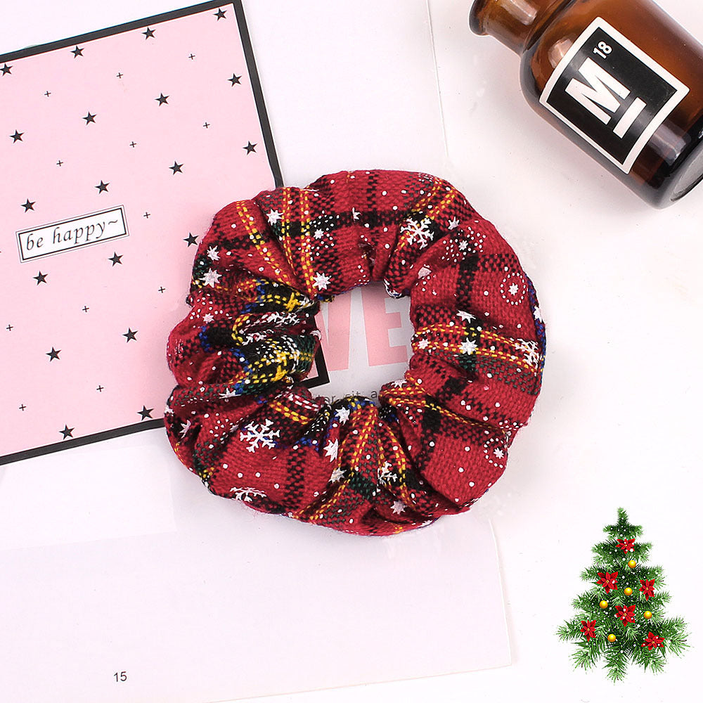Christmas Velvet Scrunchie - Festive Hair Ring Accessory for Girls