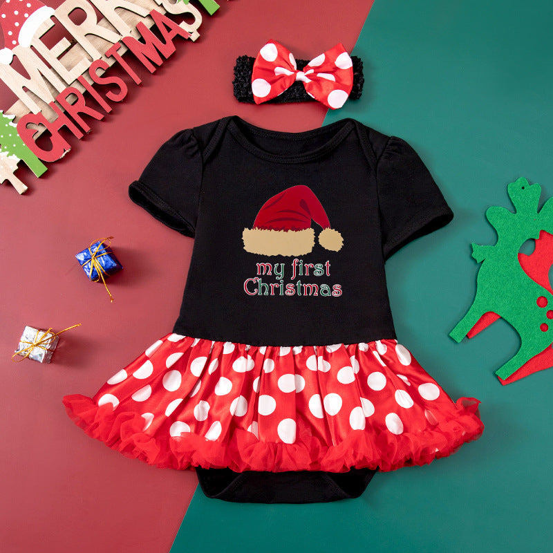 Adorable Dot Short Sleeve Baby Gown - Soft & Comfortable Sleepwear