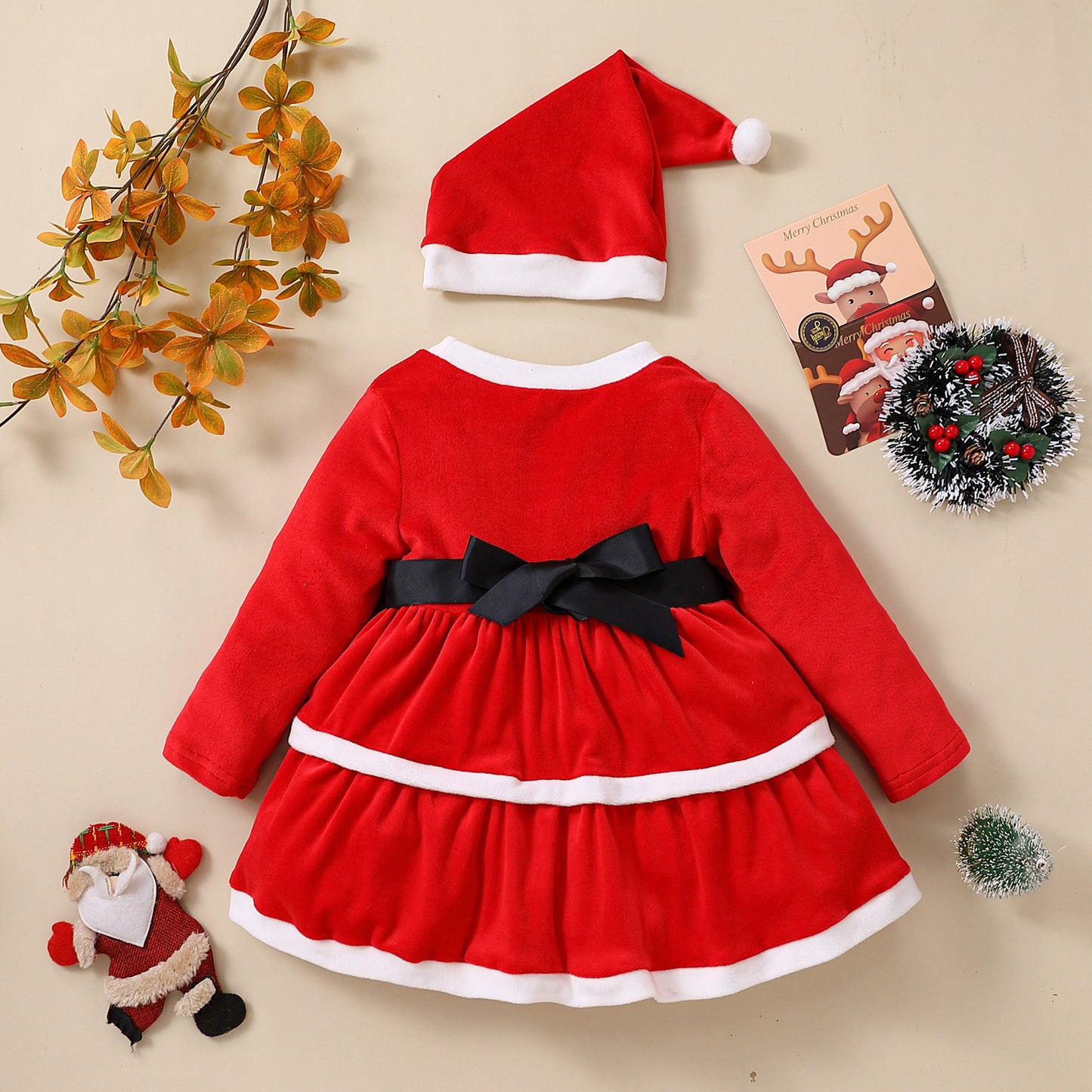 Girls Christmas Winter Outfit - Festive Holiday Dress for Ages 1-5 Years