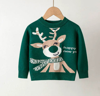 Cozy Elastic Pullover Sweater for Toddlers - Cartoon Design
