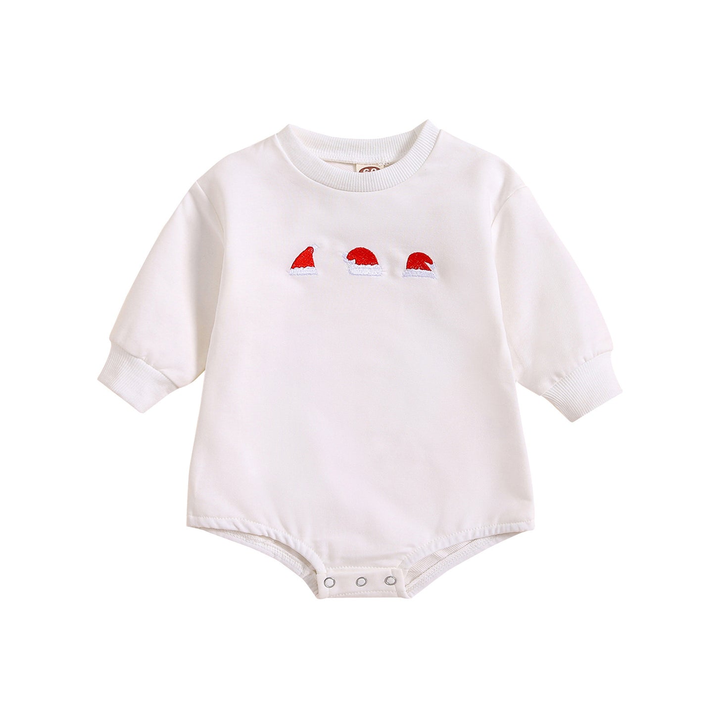 New Baby Printed Christmas Hat Cartoon Jumpsuit