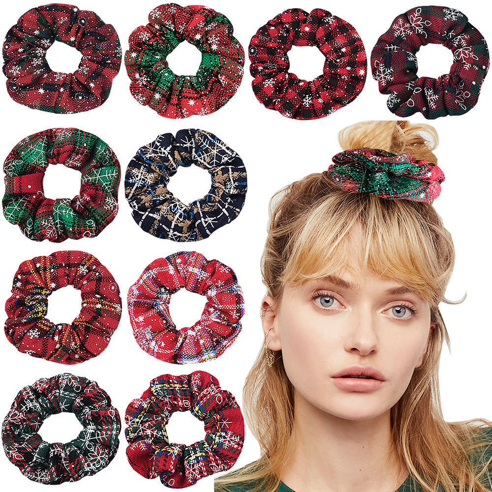 Christmas Velvet Scrunchie - Festive Hair Ring Accessory for Girls