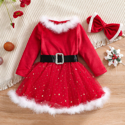 Girls Christmas Winter Outfit - Festive Holiday Dress for Ages 1-5 Years