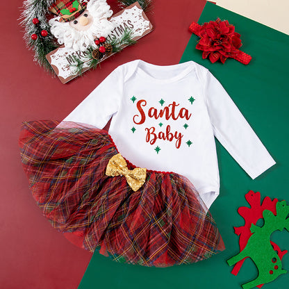 Christmas Baby Jumpsuit - Long Sleeve Holiday Romper for Autumn & Winter