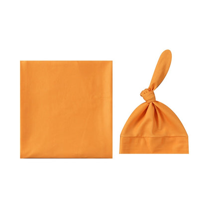 Baby Wraparound Swaddle Cloth with Rabbit Ears Hair Band - Newborn Gift Set - Free Shipping