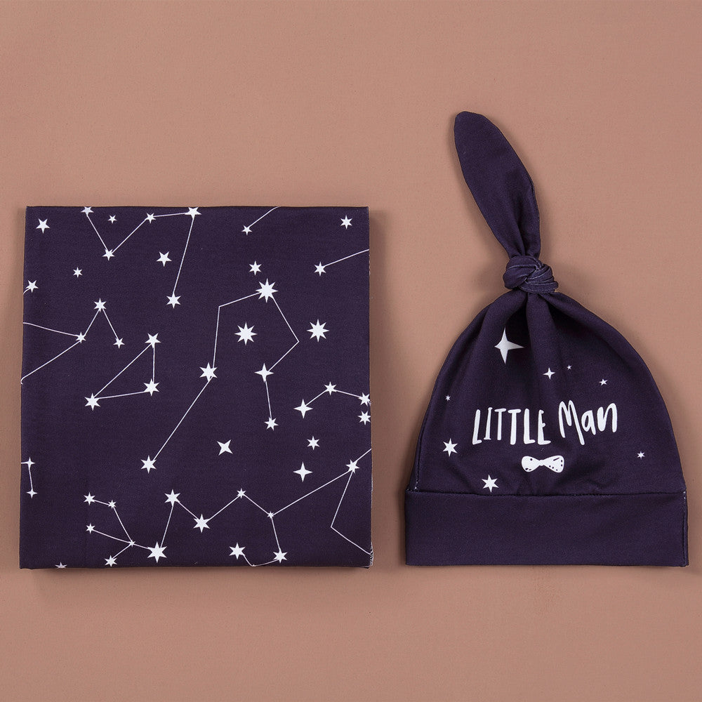 Baby Wraparound Swaddle Cloth with Rabbit Ears Hair Band - Newborn Gift Set - Free Shipping