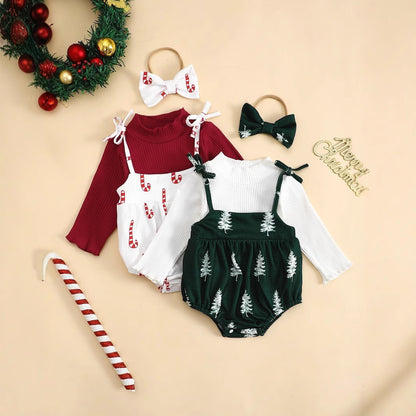 Baby Girl Christmas Suit - Long Sleeve Holiday Outfit Set