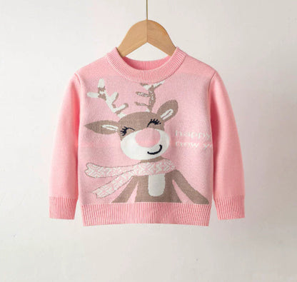 Cozy Elastic Pullover Sweater for Toddlers - Cartoon Design