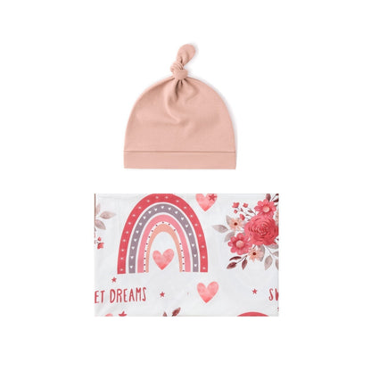 Baby Wraparound Swaddle Cloth with Rabbit Ears Hair Band - Newborn Gift Set - Free Shipping