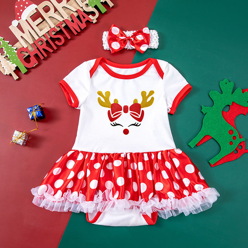 Adorable Dot Short Sleeve Baby Gown - Soft & Comfortable Sleepwear